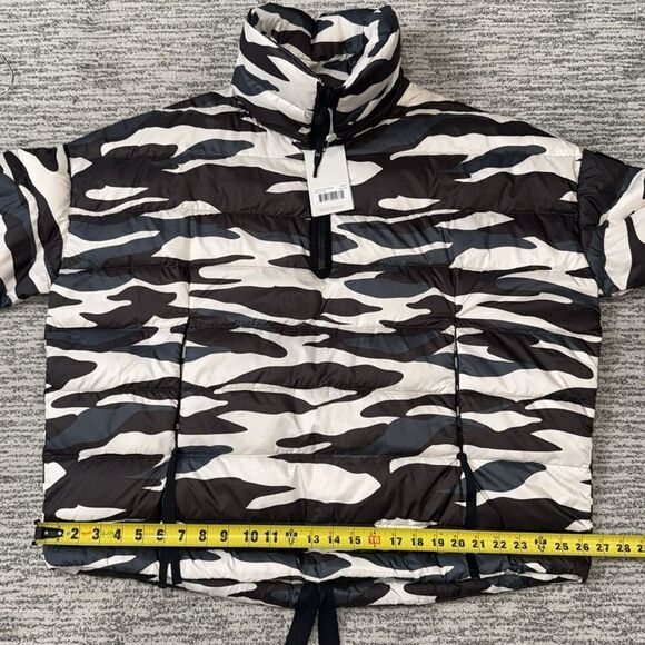 NWT Holden Black Zebra Print Half-Zip Down Jacket S/M Oversized - Picture 9 of 12